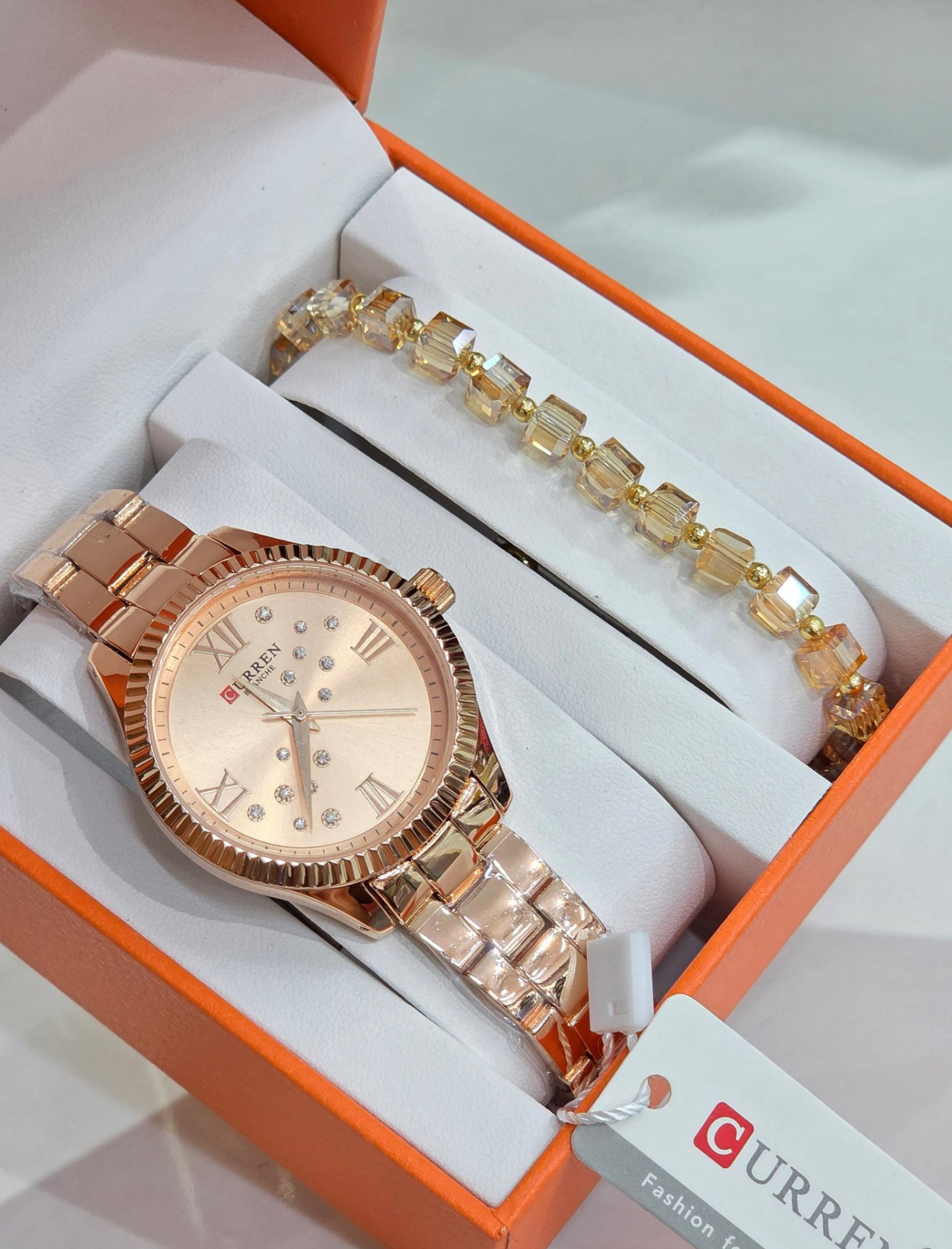 Curren Watch Set For Ladies (Rose)