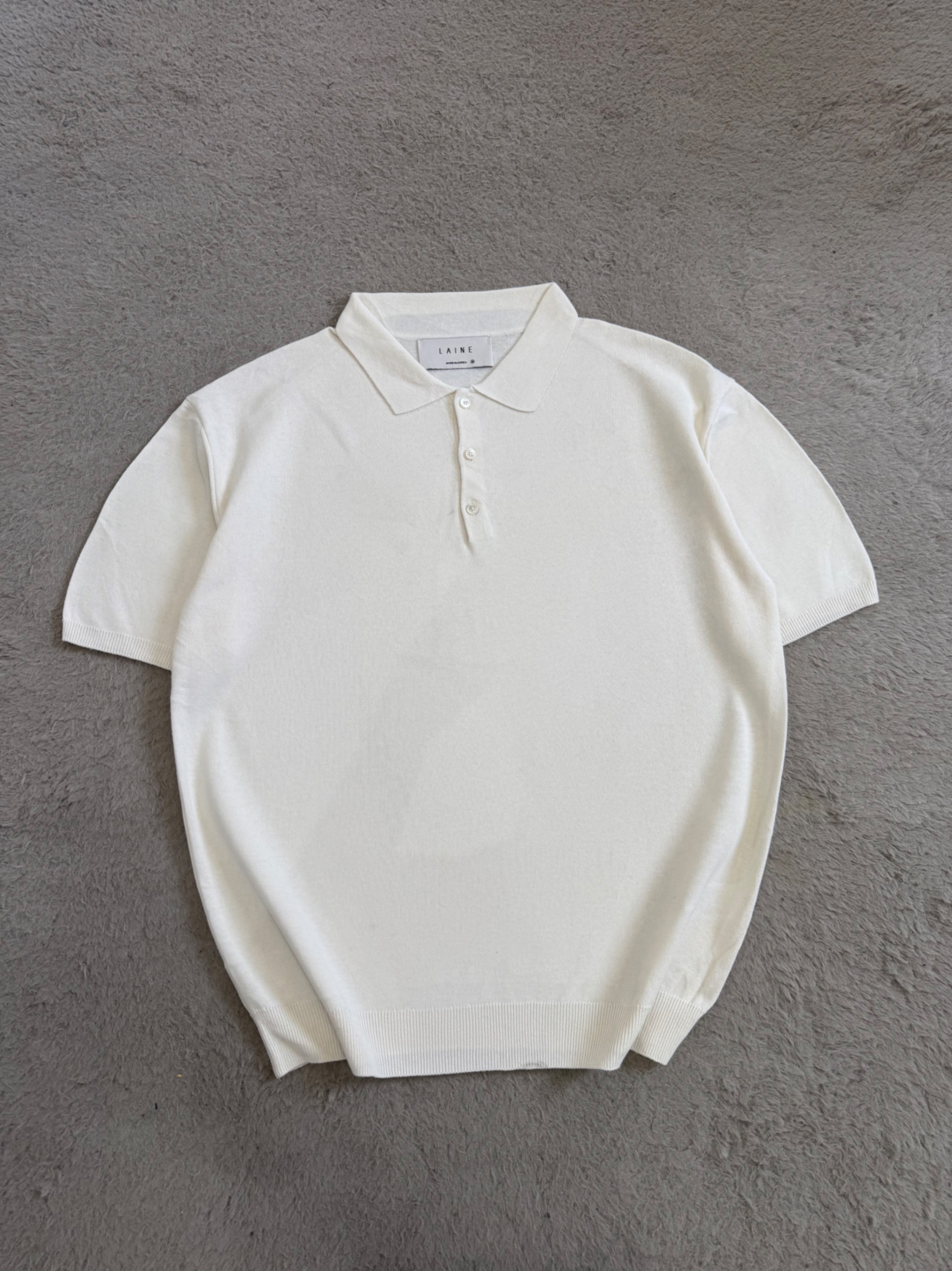 Ribbed knit Polo shirt- medium