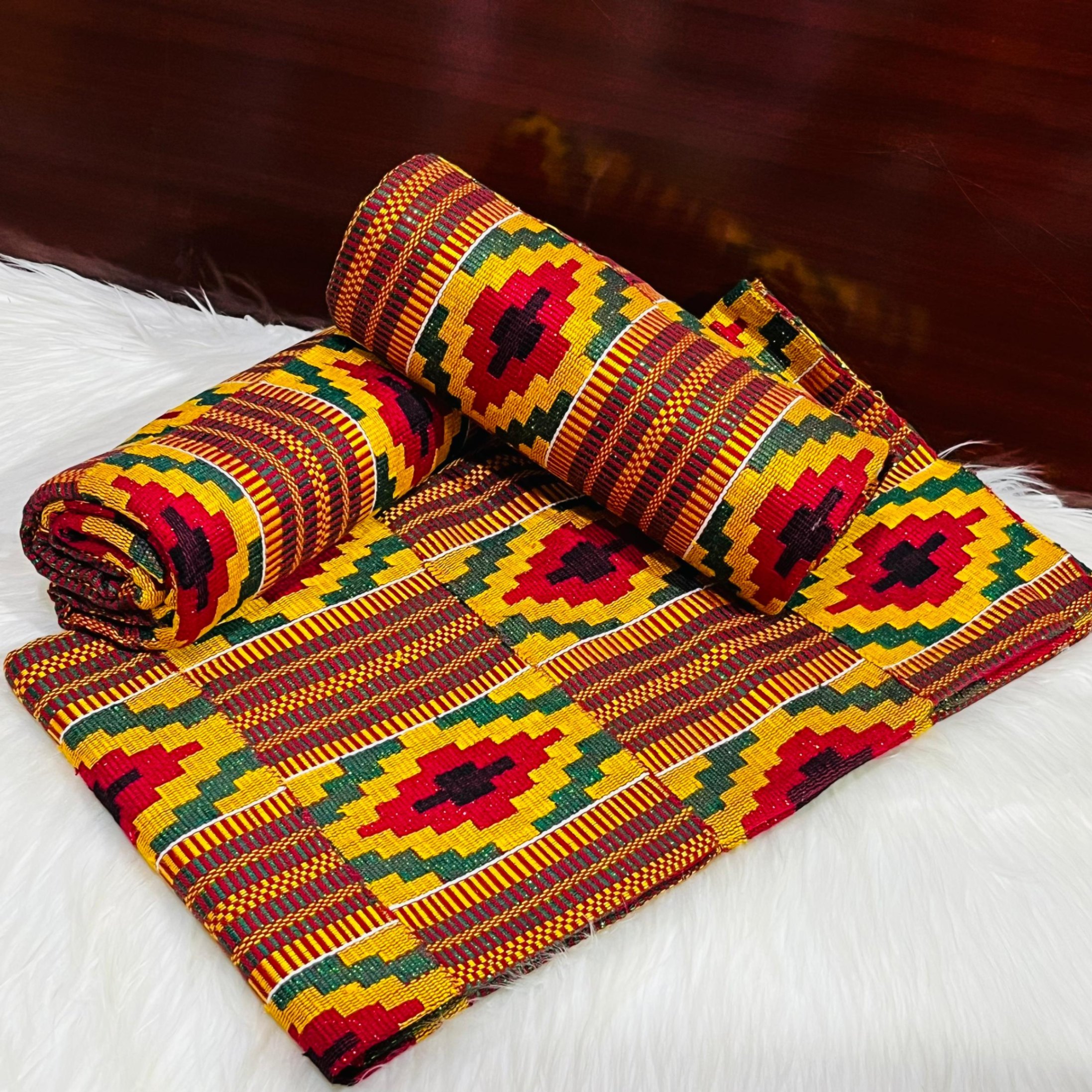 6 Yards Royal Kente Fabric - For women /Multi color