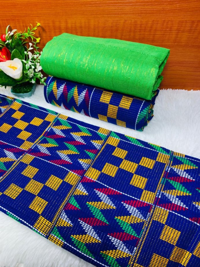 6 Yards Royal Blue Fatia Kente Fabric - For women