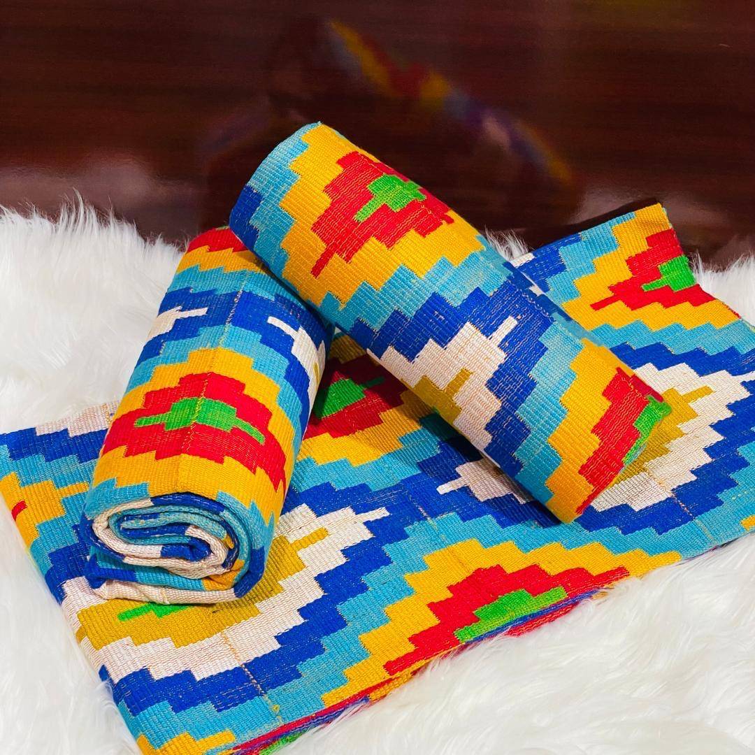 6 Yards  Handwoven Kente Fabric - For women /Multi color