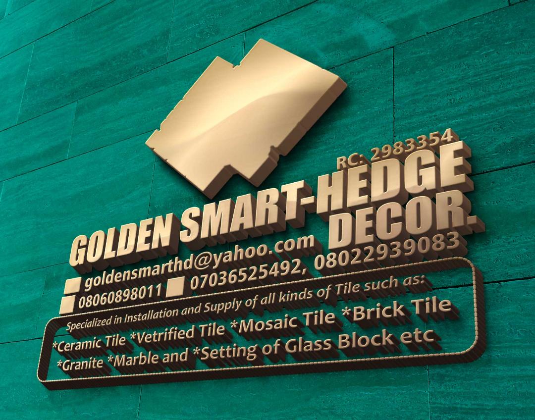 Golden smart hedge decor