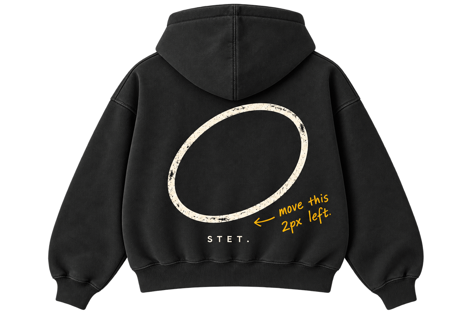 STET Hoodie in Stone, front: small four point star on the chest