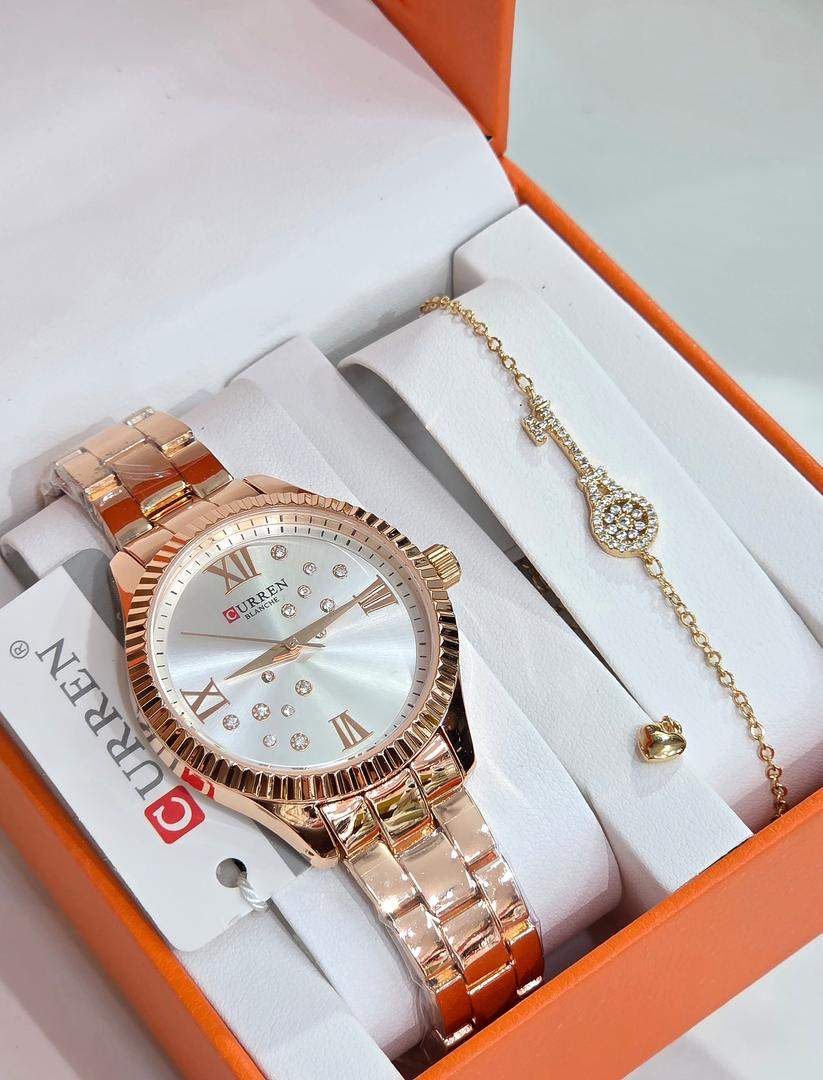 Curren Watch Set For Ladies (Rose)