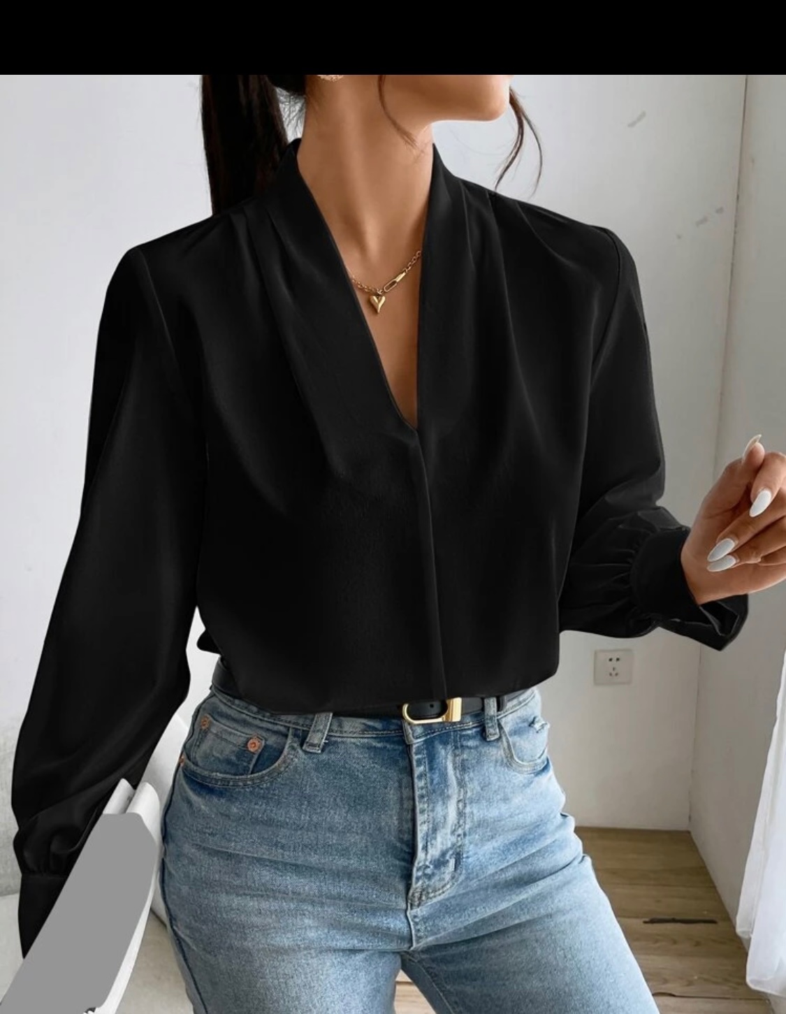 Women black corporate  shirt