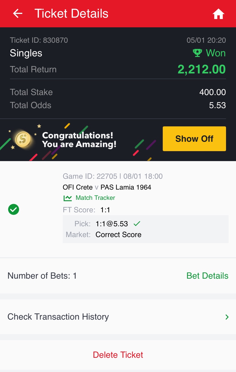 FIXED ODDS