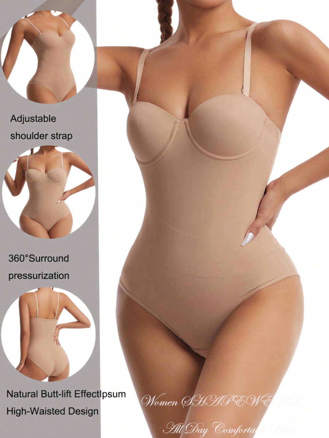 Plush invisible thong bodysuite