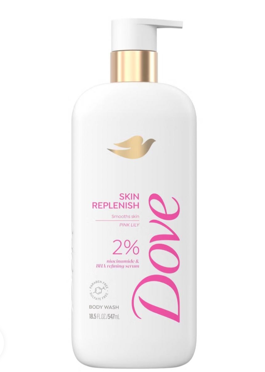DOVE Skin Replenish Body Wash With 2% Niacinamide And BHA Refining Serum