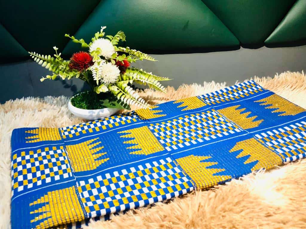 2 Yards Royal Blue &amp; Gold Kente Fabric - For women